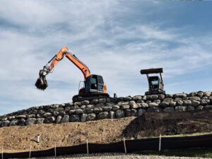Boulder-Wall construction